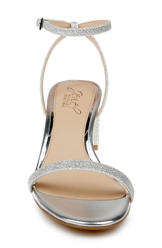Jewel Badgley Mischka Danni Ii Ankle Strap Sandal In Silver Fabric