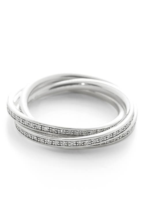 Monica Vinader Triple Rolling Diamond Ring in Silver at Nordstrom, Size 5.5