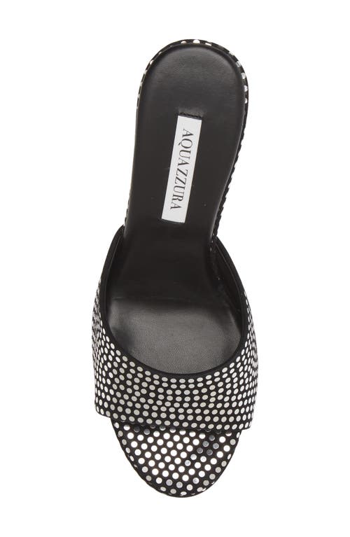 Shop Aquazzura Max Paillette Embellished Slide Sandal In Black/silver