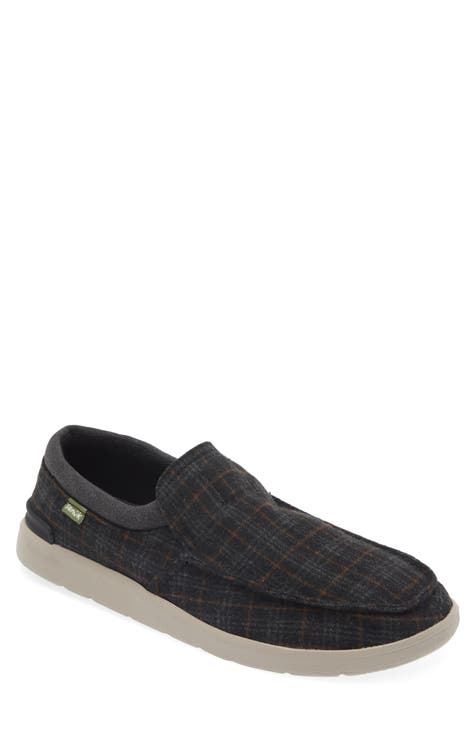 Sanuk Mens Size 10 Shaka Gray Casual Moc Toe Slip-on Deck Boat Shoes  1119336 for sale online