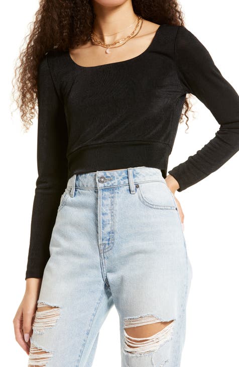 A.L.C. Gianna Square Neck Linen Blend Crop Top