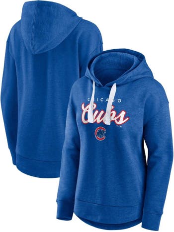 Women's Fanatics Branded Royal Chicago Cubs Filled Stat Sheet Pullover Hoodie