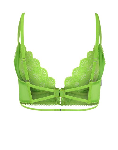 Adore Me Kinley Unlined Plunge Bra In Medium Green
