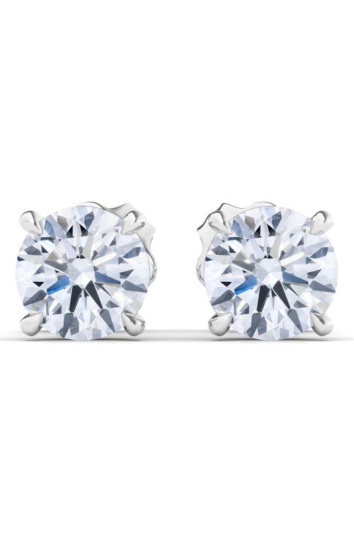 Hautecarat Round Brilliant Cut Lab Created Diamond Stud Earrings In 4.00 Ctw White Gold