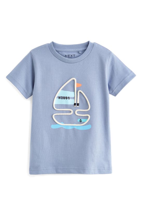 Next Kids' Embellished Sailboat Cotton Graphic T-shirt In Blue