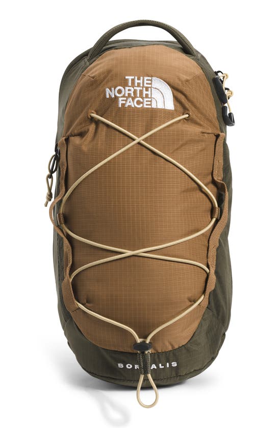 The North Face Borealis Water Repellent Sling Backpack In Taupe Green/brown/gravel