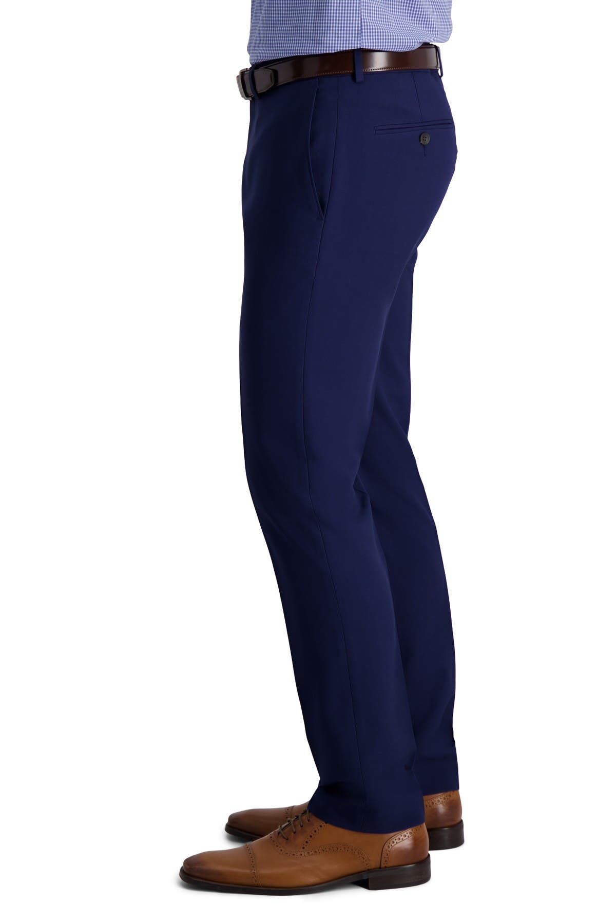 Louis Raphael Slim Fit Stretch Striated Solid Pants In Navy9