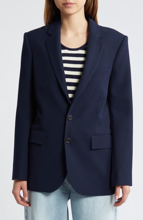 Shop Frame Everyday Twill Blazer In Navy