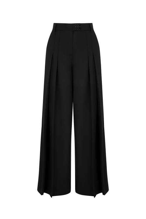 Shop Nocturne Pleated High-waisted Pants In Black