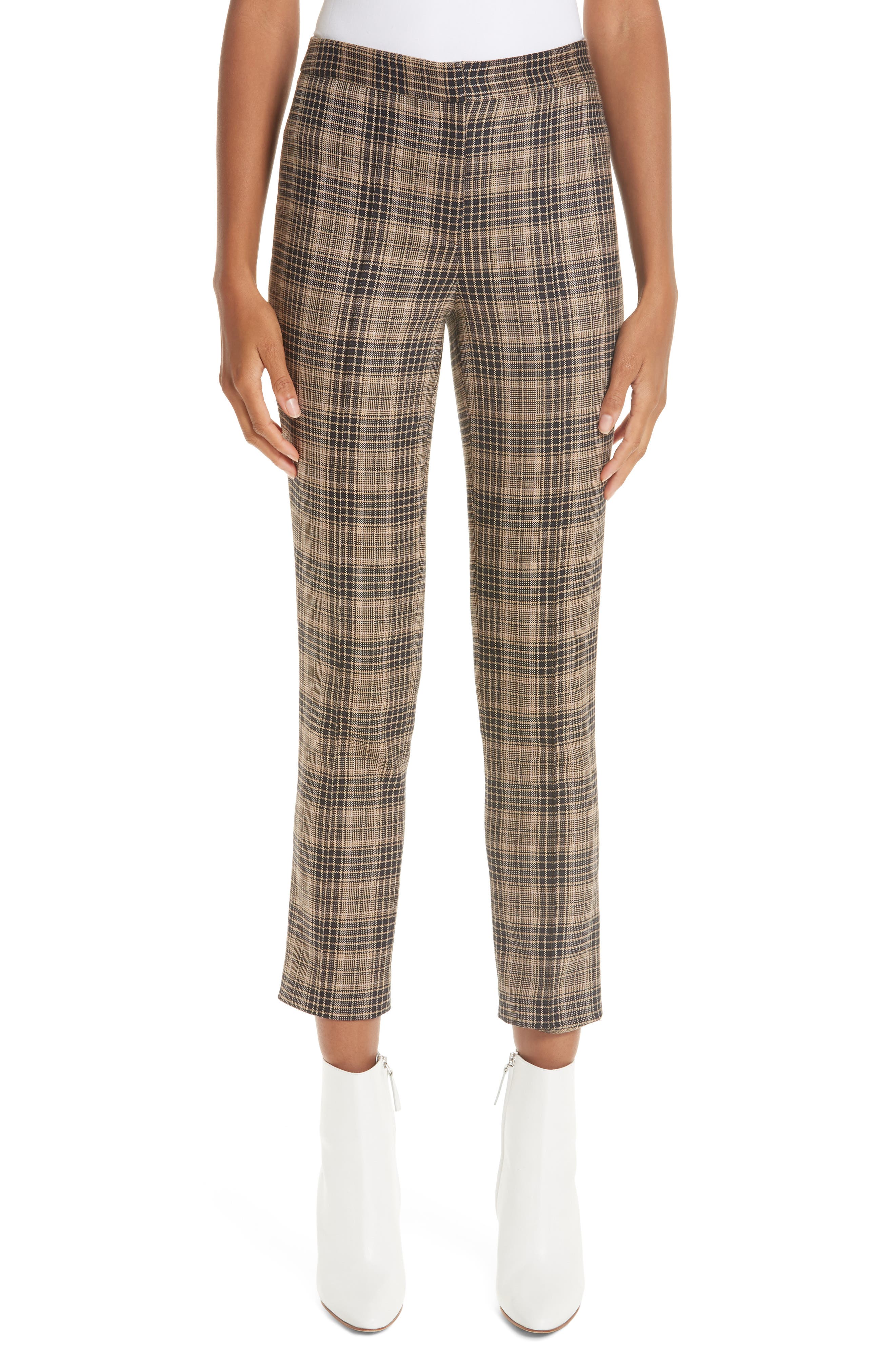 plaid cigarette pants