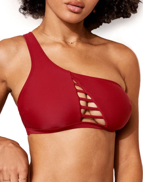 Adore Me Elle Swimwear Bikini Bottom In Dark Red
