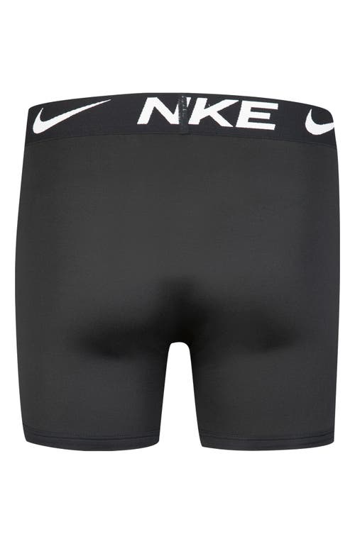 Shop Nike Kids' Essential Dri-fit Micro Assorted 3-pack Boxer Briefs In Black/dark Gray