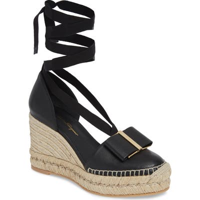 Salvatore Ferragamo Geranio Espadrille Wedge - Black