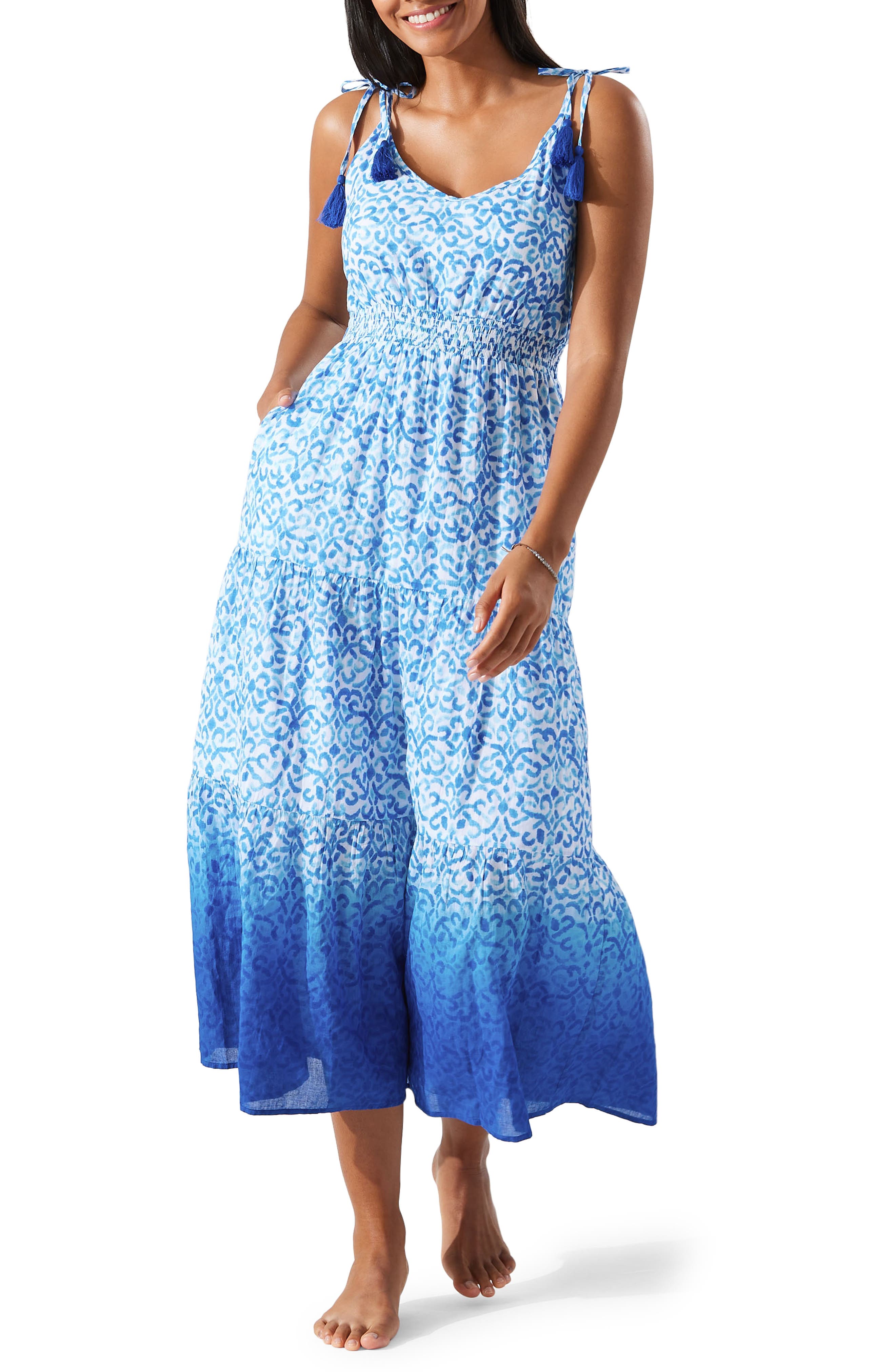 tommy bahama lena tiered maxi sundress