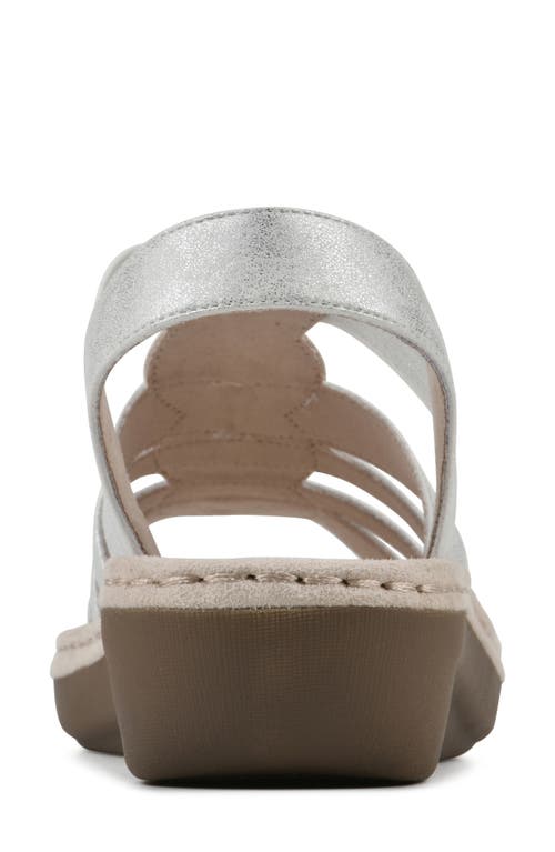 Cliffs By White Mountain Camryn Strappy Wedge Sandal In Silver/met/sueded Smooth