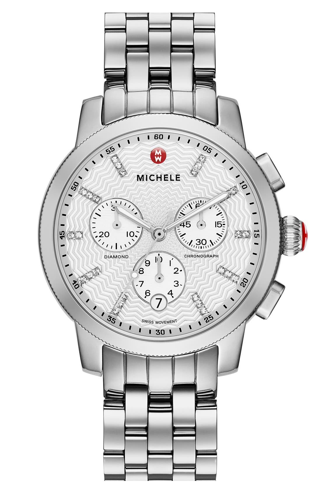 michele diamond chronograph watch