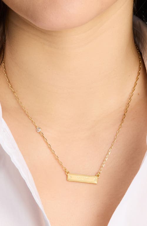 Shop Kate Spade New York Sam Icon Bar Necklace In Clear/gold.