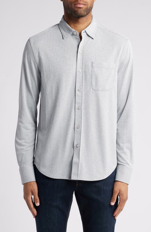 Shop Tommy Bahama San Lucio Studio Stripe Supima® Cotton Blend Button-up Shirt In Dark Slate