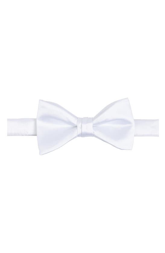 Shop Construct Solid Satin Pre-tied Bow Tie In White