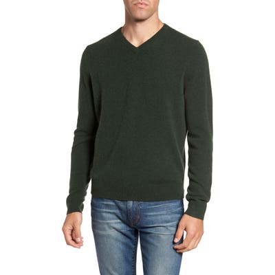 Nordstrom Shop Cashmere V-Neck Sweater, Green