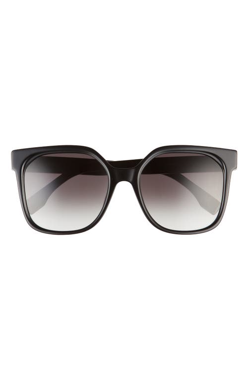 Shop Fendi ' Lettering 55mm Gradient Geometric Sunglasses In Shiny Black/gradient Smoke