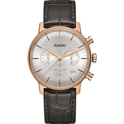 Rado Coupole Classic Chronograph Leather Strap Watch, 42Mm