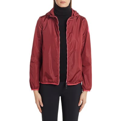 Moncler Invive Hooded Rain Jacket, 0 (fits like 00-0 US) - Red