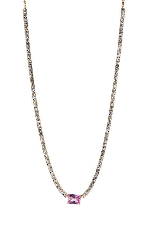 Nadri Emerald Cut Tennis Necklace in Gold at Nordstrom