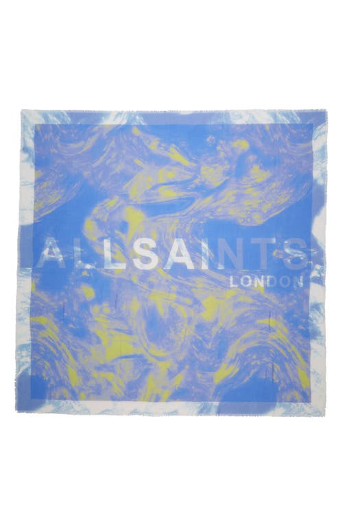 Shop Allsaints Inspiral Fringe Large Square Scarf In Powder Purple