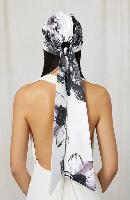 Shop Eugenia Kim Gigi Satin Head Wrap In White/black