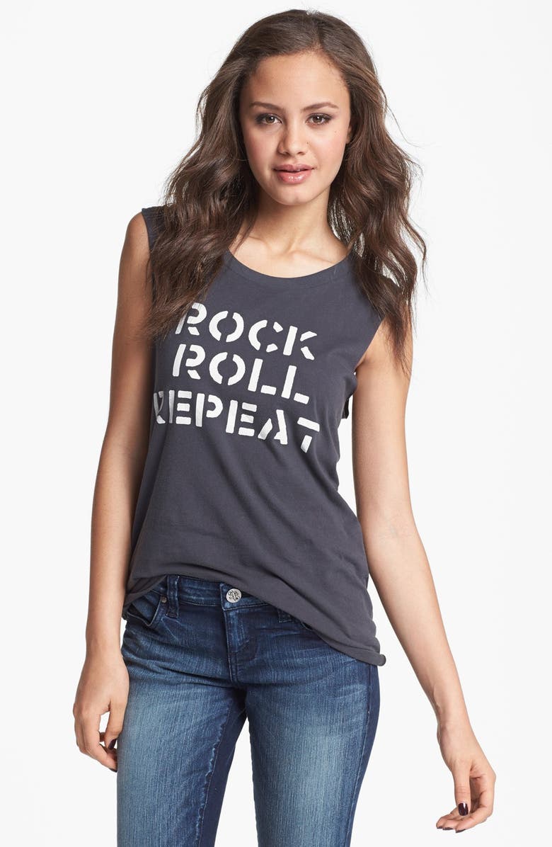 Project Social T 'Rock Roll Repeat' Cotton Muscle Tank (Juniors ...