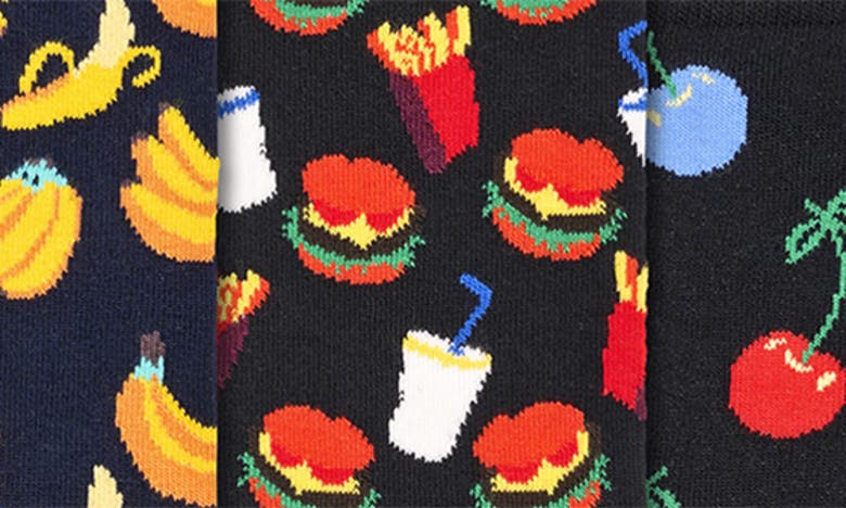 Happy Socks 3-pack Classic Banana Socks In Navy Multi