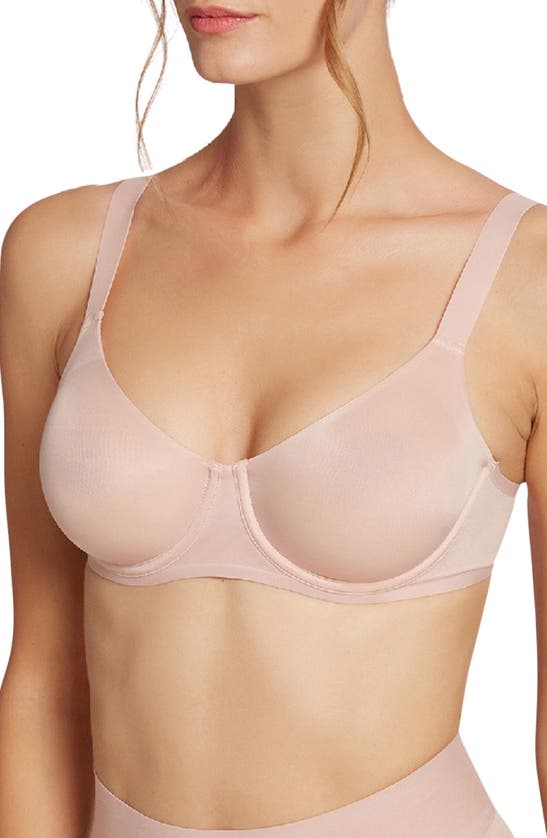 Shop Wolford Sheer Touch Underwire T-shirt Bra In Rose Powder