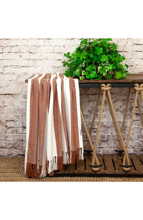 Parkland Collection Archee Fringe Throw Blanket In Rust
