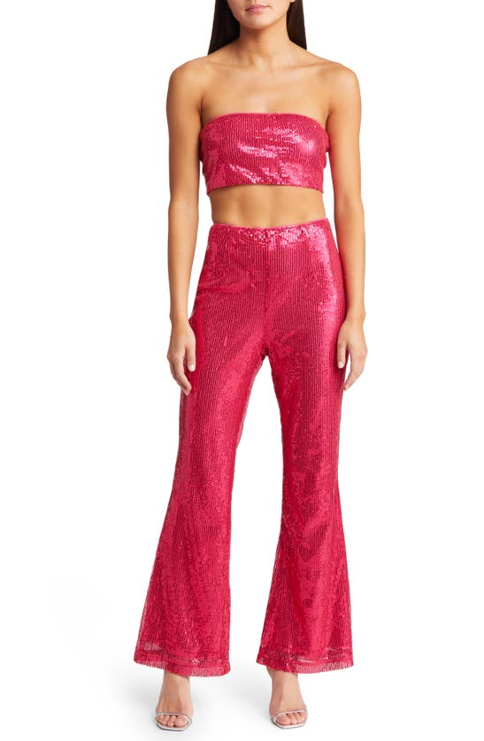 Amy Lynn Sequin Bandeau Top In Pink