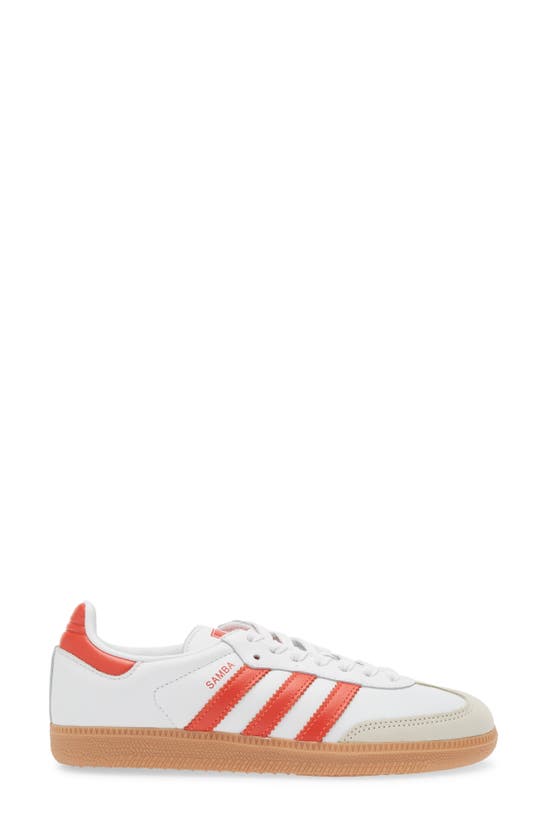 Shop Adidas Originals Samba Sneaker In White/ Solar Red/ Off White