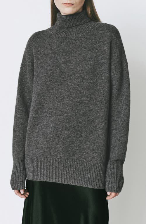 Shop Rue Sophie Garches Turtleneck Wool & Cashmere Tunic Sweater In Cinder