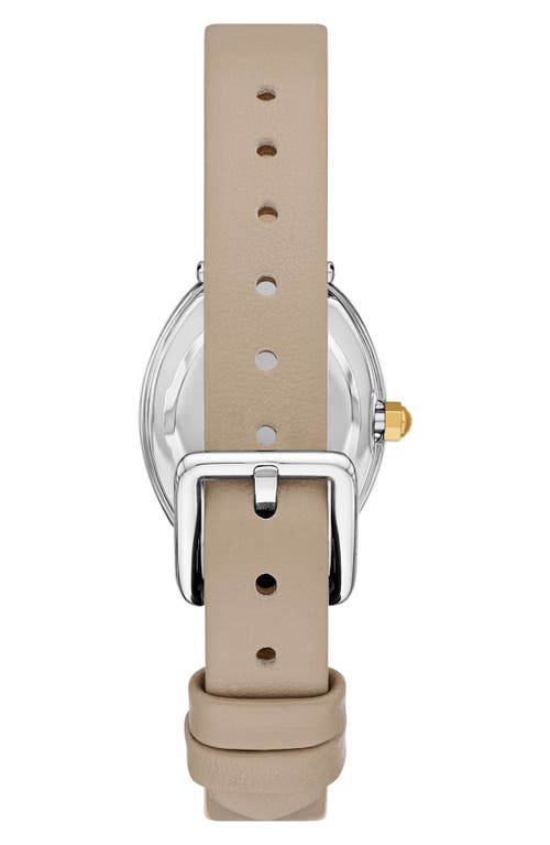 Shop Tory Burch The Oval Leather Strap Watch, 22mm X 28mm In Gray