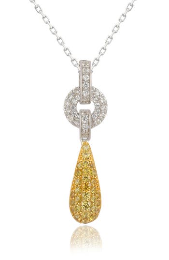 Suzy Levian Yellow Sapphire & Lab Created White Sapphire Pendant Necklace In Yellow