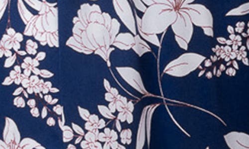 Kiyonna Signature A-line Wrap Dress In Lily And Peony Print