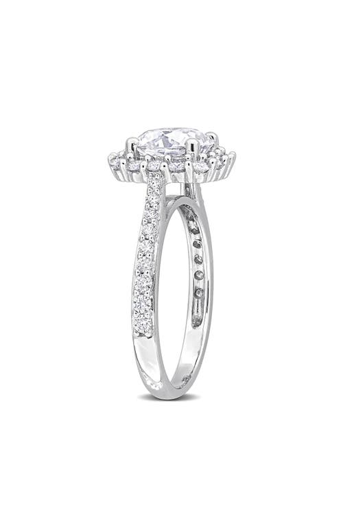 Delmar Dew Cushion Cut Moissanite Ring In White/silver