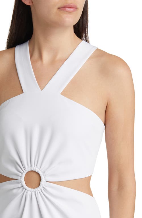 French Connection Echo O-ring Cutout Sheath Dress In 10-linen White