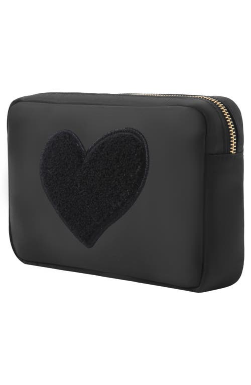 Bloc Bags Medium Heart Cosmetic Bag In Black/black