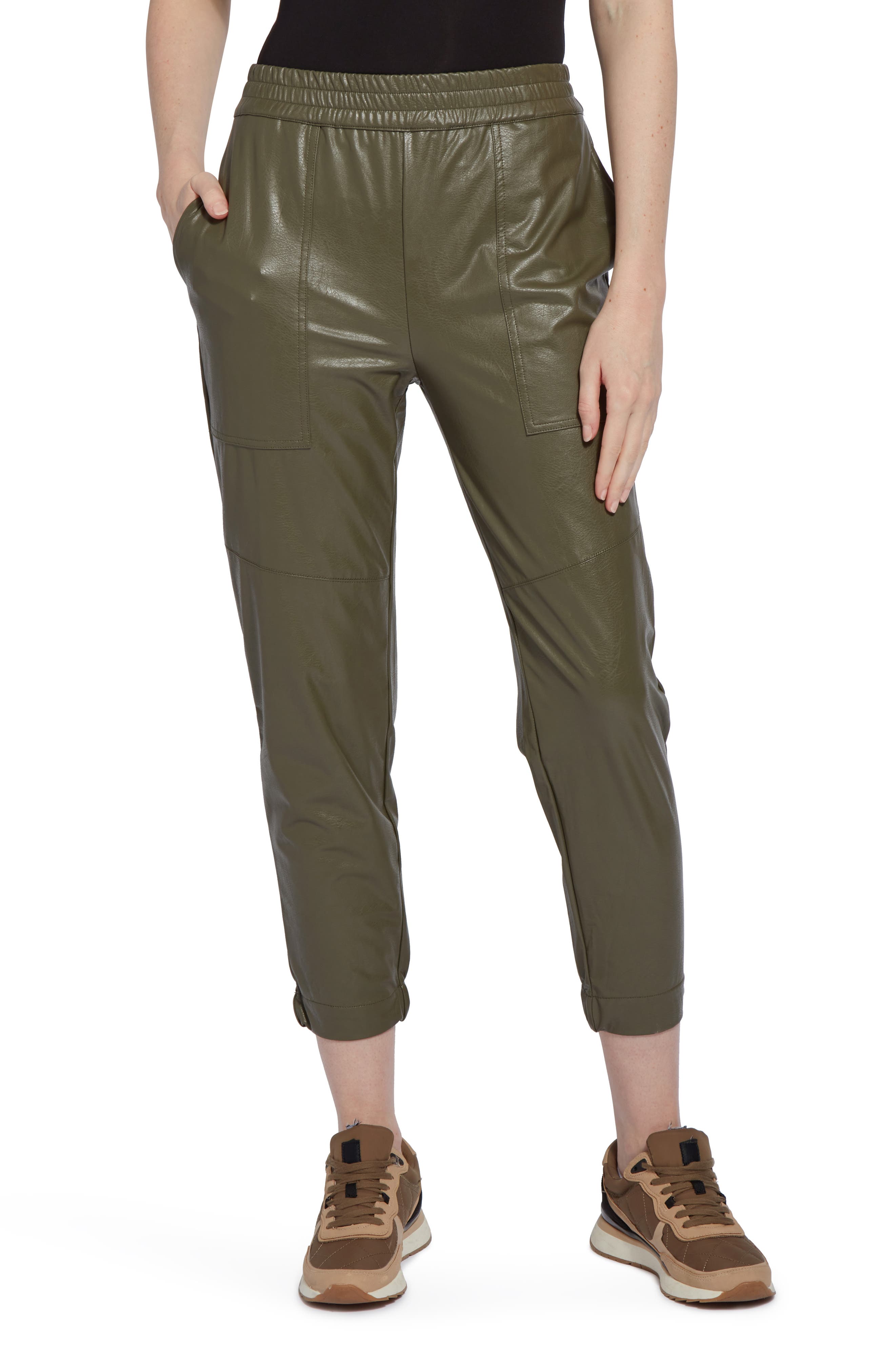 Lyssé Brisk Faux Leather Joggers 