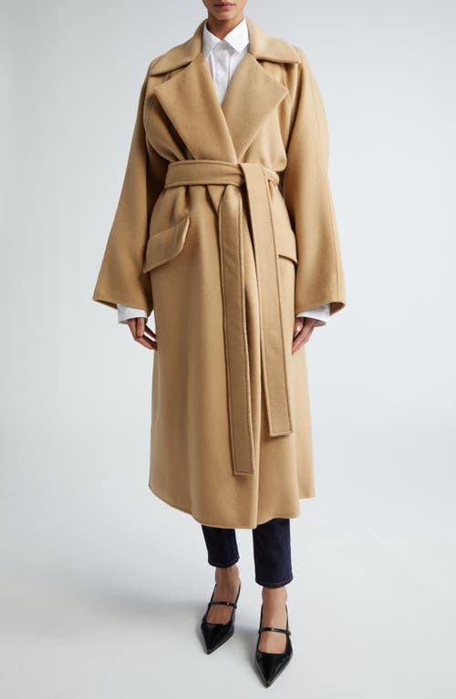 Shop Sportmax Orense Wool & Cashmere Double Face Wrap Coat In Beige