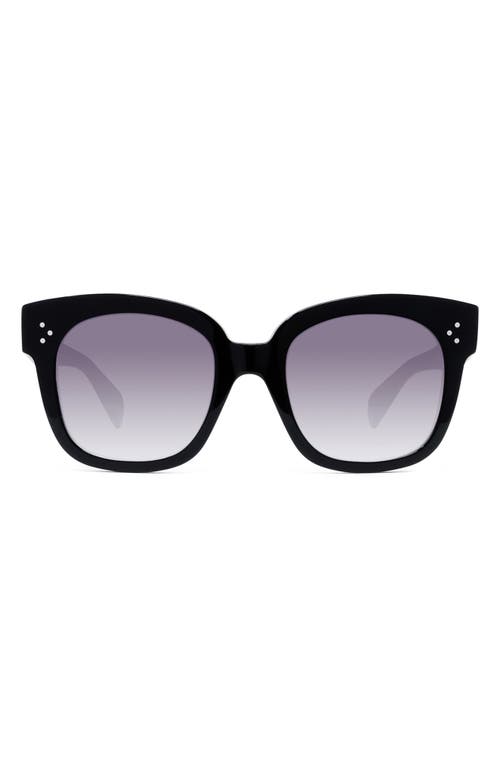CELINE 54mm Square Sunglasses in Black/Smoke at Nordstrom