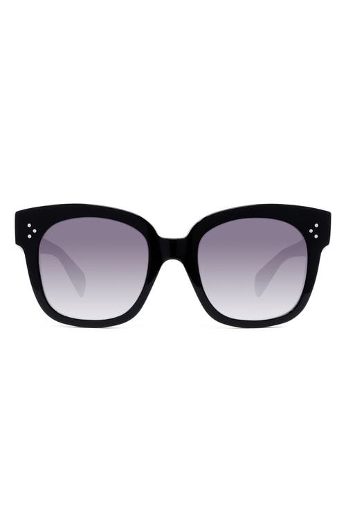 Shop Celine 54mm Square Sunglasses In Black/smoke