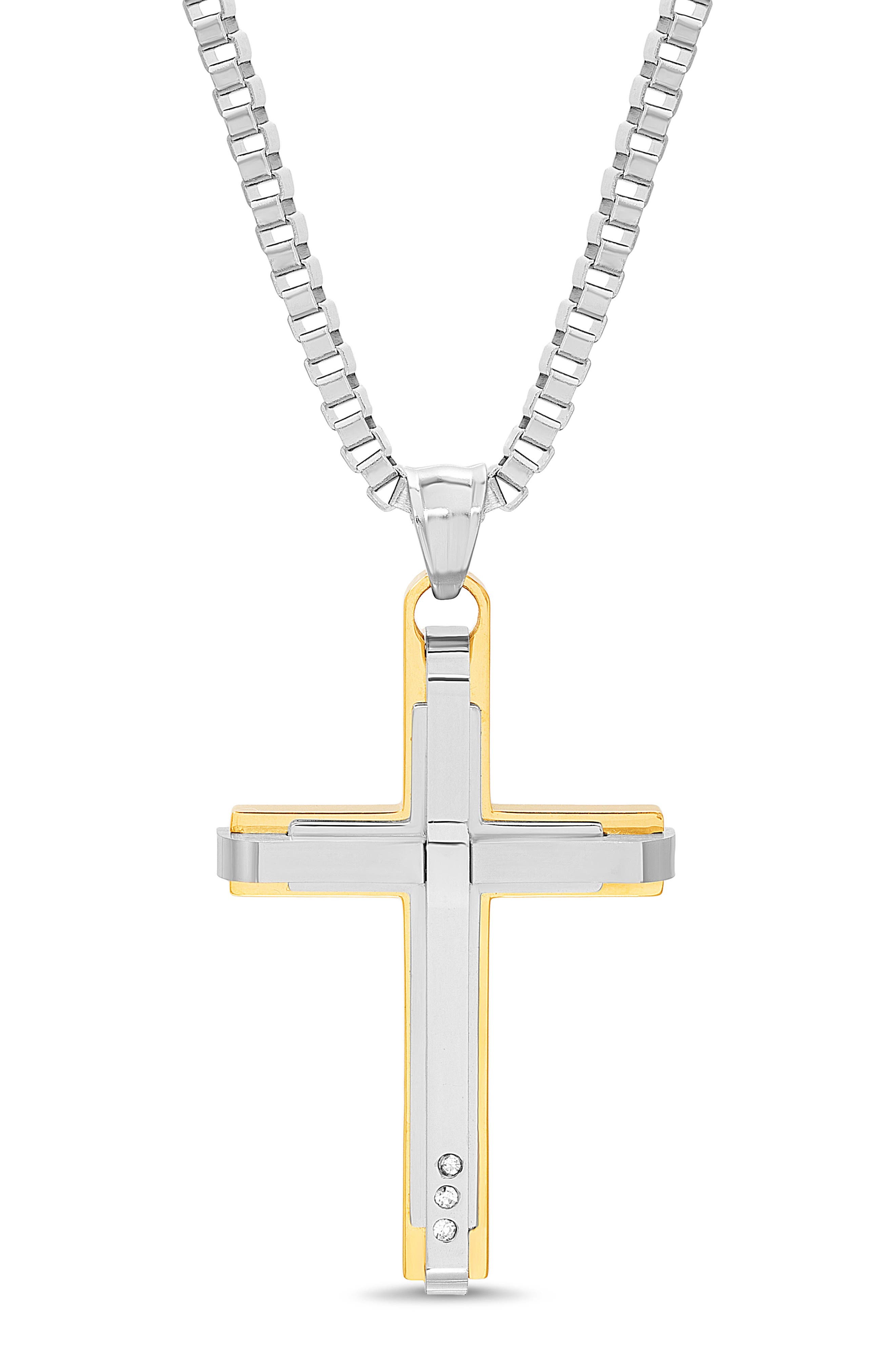NES JEWELRY TwoTone Cross Necklace Nordstromrack