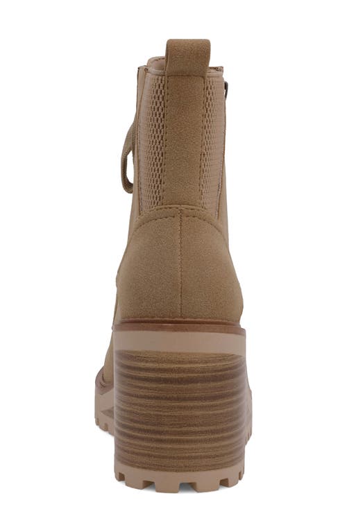 Shop Mia Cyan Platform Wedge Bootie In Sand