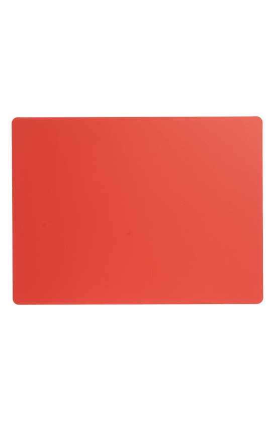 Moma Design Store Dual Sided Recycled Leather Placemat In Red/ Charcoal Rectangle